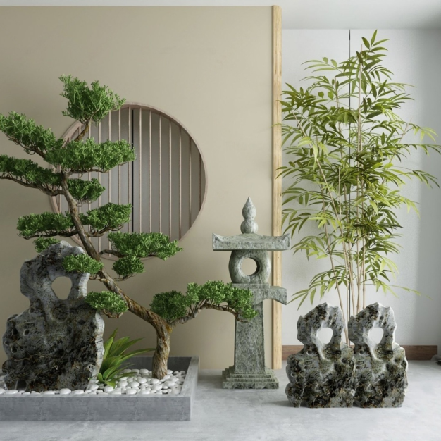 庭院景观禅意小品3D模型